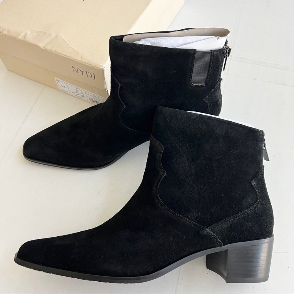 NYDJ Blondee Bootie Women’s SIZE 9.5 Black Suede Western Ankle Boot
